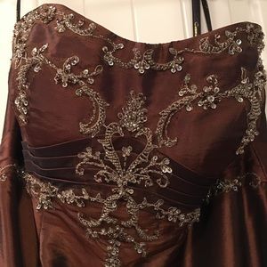 Brown strapless dress formal prom